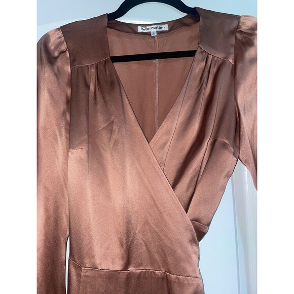 Reformation Chrisley True Wrap Silk Mini Dress Women’s size S NWOT - Picture 3 of 13